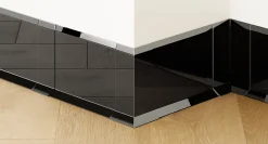 Ilcom Coin extérieur pour plinthe FL Noir poli - 30mm x 80 mm x 0,65 ep.- Moulure