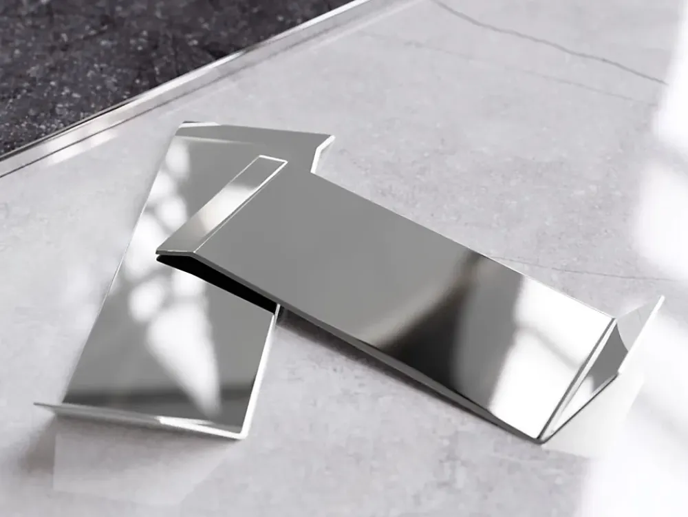 Ilcom Coin intérieur pour plinthe FLI Argent poli - 30mm x 60 mm x 0,65 ep.- Moulure