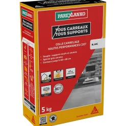 Parexlanko Colle carrelage blanche hautes performances 5 kg- Colle Carrelage Mural
