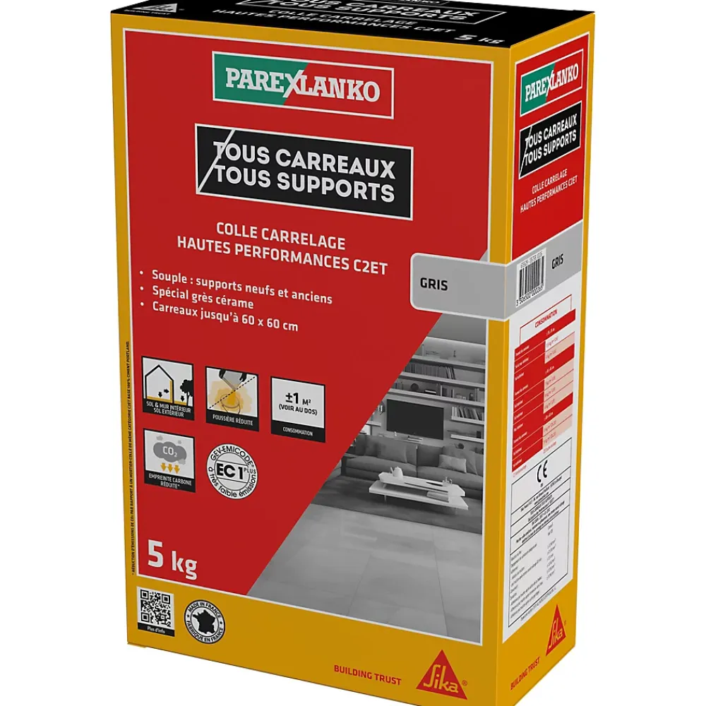Parexlanko Colle Carrelage Mural<Colle carrelage grise hautes performances 5 kg