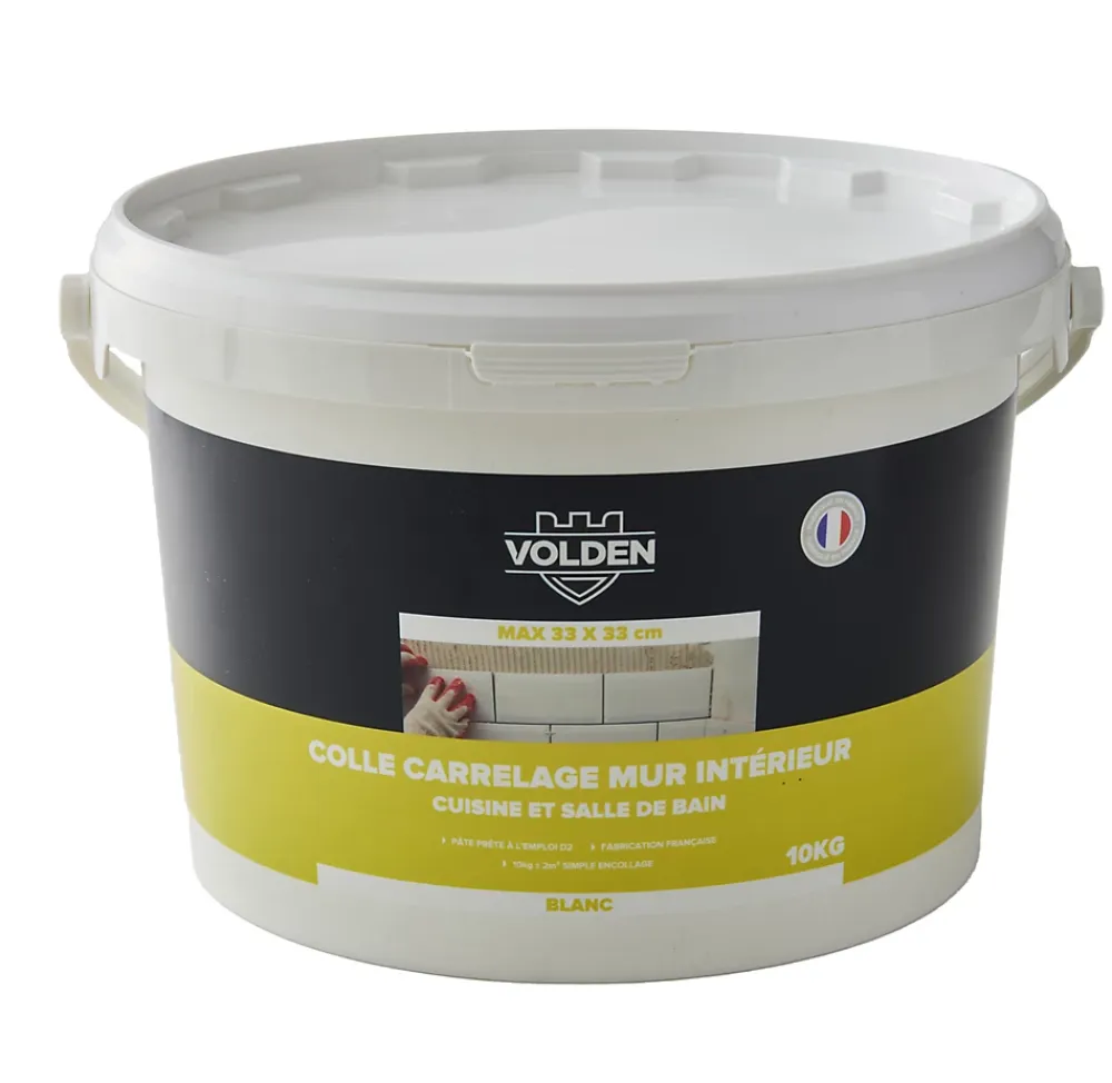 Volden Colle Carrelage Mural<Colle carrelage mur intérieur cuisine et salle de bain blanc 10kg