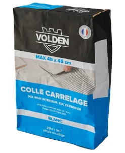 Volden Colle carrelage sol intérieur/extérieur et mur intérieur blanc C2 25kg- Colle Carrelage Sol|Colle Carrelage Mural