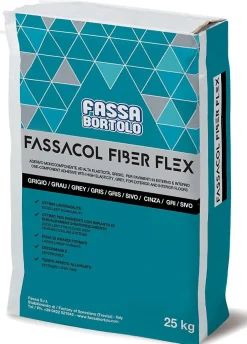 Fassa Bortolo Colle flexible pour carrelage (C2TES1) FASSACOL FIBER FLEX - Sac de 25 Kg - GRIS- Colle Carrelage Sol