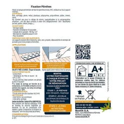 Bostik Colle Parquets Fixation Plinthes Cartouche 310 ml- Colle Parquet