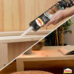 Pattex Colle Parquet<Colle fixation bois plinthes cartouche 380g