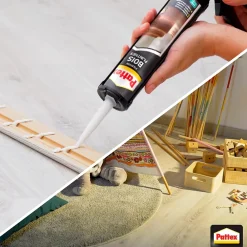 Pattex Colle Parquet<Colle fixation bois plinthes cartouche 380g