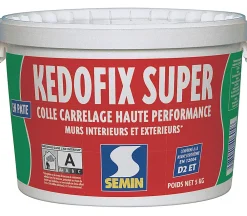 Semin Colle Carrelage Sol<Colle pour Carrelage Haute Performance Kedofix , Prêt à l'emploi, Intérieur/extérieur, seau de 5 kg