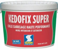 Semin Colle pour Carrelage Haute Performance Kedofix , Prêt à l'emploi, Intérieur/extérieur, seau de 20 kg- Colle Carrelage Sol