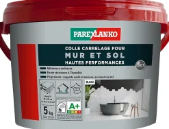 Parexlanko Colle pour carrelage mur et sol intérieur hautes performances blanc 5kg- Colle Carrelage Sol|Colle Carrelage Mural