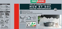 Parexlanko Colle Carrelage Sol|Colle Carrelage Mural<Colle pour carrelage mur et sol intérieur hautes performances blanc 15 kg