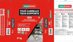 Parexlanko Colle tous carreaux tous supports Blanc 25kg- Colle Carrelage Sol|Colle Carrelage Mural