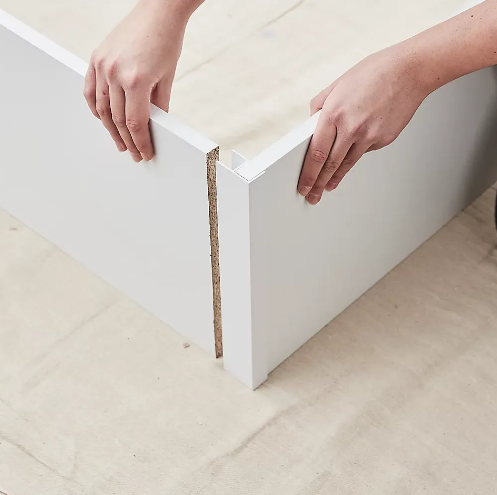 GoodHome Tablette Bois Et Mélaminé<Connecteur angle marlow blanc 300 mm