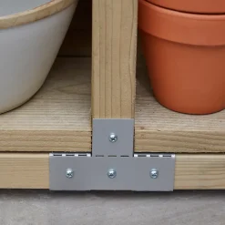 GoodHome Connecteur métal Elvet en T 38 mm- Bois De Charpente