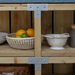 GoodHome Connecteur métal Elvet en T 38 mm- Bois De Charpente