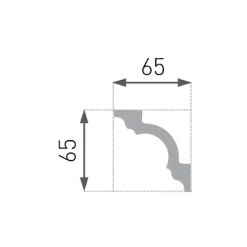 Decoon Corniche de Plafond Décorative - Modèle Ornement 3D - Polystyrène - 200x6,5x6,5 cm- Moulure Et Rosace De Plafond