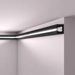 Noel & Marquet Corniche NMC WALLSTYL IL12 BLACK Moulure décorative Cimaise Éclairage indirect- Moulure Et Rosace De Plafond
