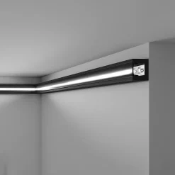 Noel & Marquet Corniche NMC WALLSTYL IL12 BLACK Moulure décorative Cimaise Éclairage indirect- Moulure Et Rosace De Plafond