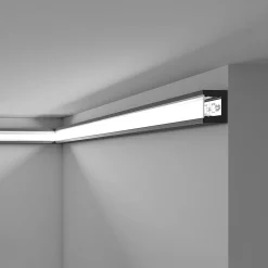 Noel & Marquet Corniche NMC WALLSTYL IL12 BLACK Moulure décorative Cimaise Éclairage indirect- Moulure Et Rosace De Plafond