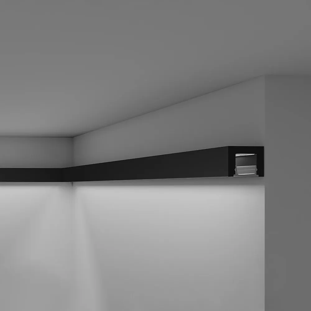 Noel & Marquet Corniche NMC WALLSTYL IL12 BLACK Moulure décorative Cimaise Éclairage indirect- Moulure Et Rosace De Plafond