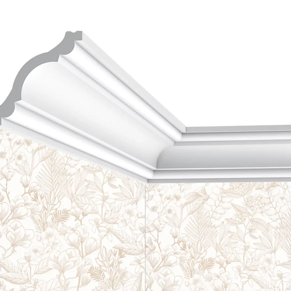 Cimaises Et Plus Corniche plafond C08 - 8x8x200cm (h x p x L) - moulure décorative polyuréthane- Moulure Et Rosace De Plafond