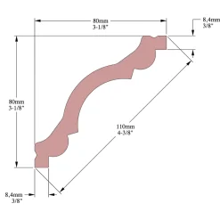 Cimaises Et Plus Corniche plafond C08 - 8x8x200cm (h x p x L) - moulure décorative polyuréthane- Moulure Et Rosace De Plafond