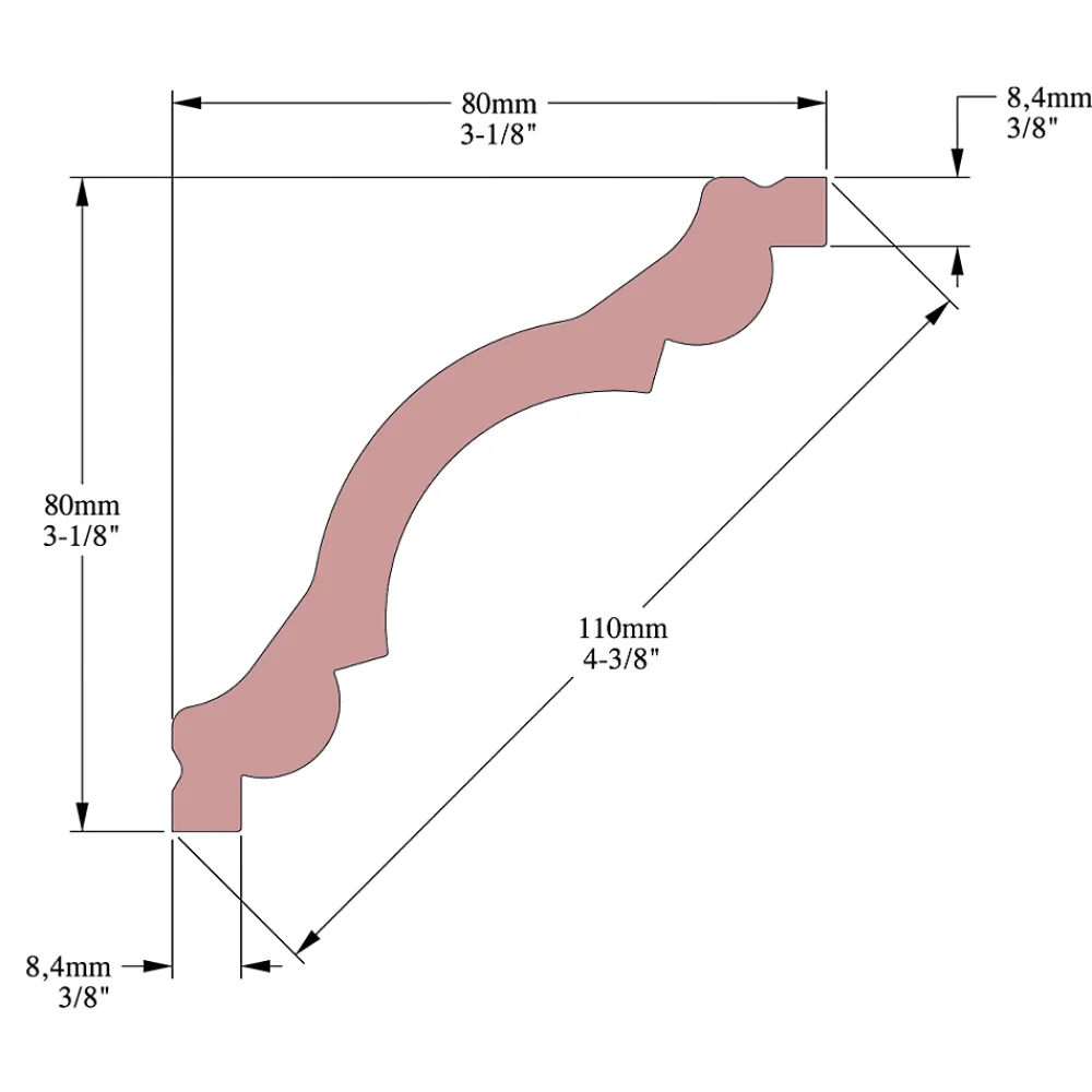 Cimaises Et Plus Corniche plafond C08 - 8x8x200cm (h x p x L) - moulure décorative polyuréthane- Moulure Et Rosace De Plafond