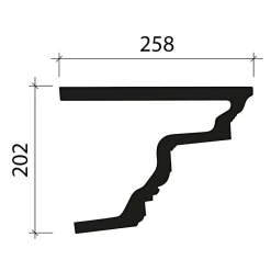 Profhome Moulure Et Rosace De Plafond<Corniche 431301 Profil de façade Moulure décorative Moulure décorative