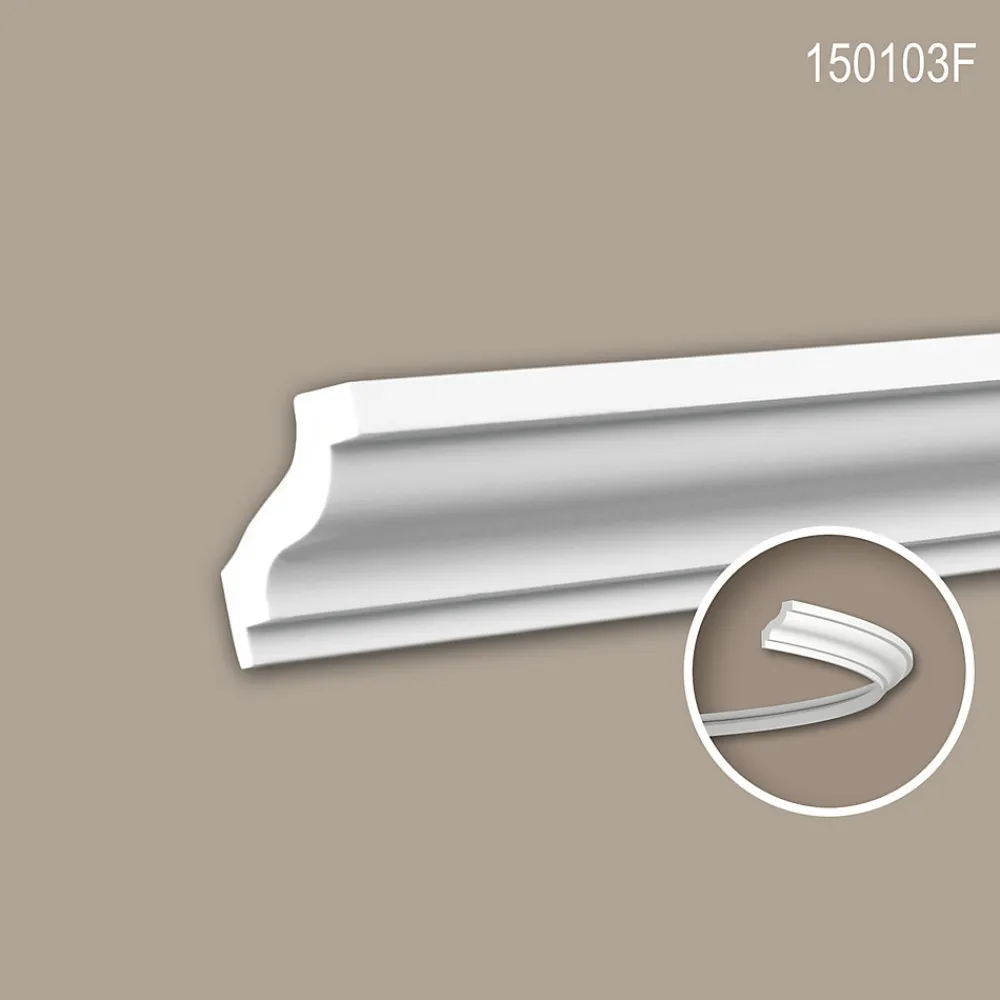 Profhome Corniche 150103F Moulure décorative flexible- Moulure Et Rosace De Plafond