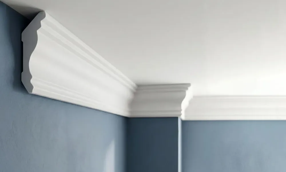 Ikhemalarka Corniches 100 cm moulures decoratives mur et plafond legeres dures peintables profils deco pour renovation et finition JC80-W- Moulure Et Rosace De Plafond