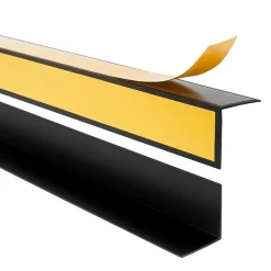 Quest Corniere d'angle interieur PVC 50x50mm Autocollante, 150 cm, noir- Plinthe Pour Sol En Vinyle Et Pvc