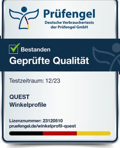 Quest Corniere d'angle interieur PVC 35x35mm Autocollante, 150 cm, or- Plinthe Pour Sol En Vinyle Et Pvc