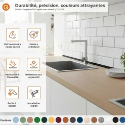 Quest Corniere d'angle interieur PVC 35x35mm Autocollante, 200 cm, or- Plinthe Pour Sol En Vinyle Et Pvc