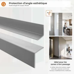 Quest Plinthe Pour Sol En Vinyle Et Pvc<Corniere PVC 40x40mm - Profil d angle souple de protection, 200 cm, marron