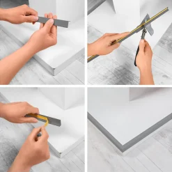 Quest Corniere PVC 35x35mm - Profil d angle souple de protection, 70 cm, blanc- Plinthe Pour Sol En Vinyle Et Pvc