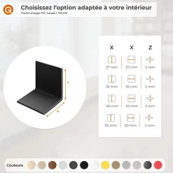 Quest Plinthe Pour Sol En Vinyle Et Pvc<Corniere PVC 50x50mm - Profil d angle souple de protection, 70 cm, blanc