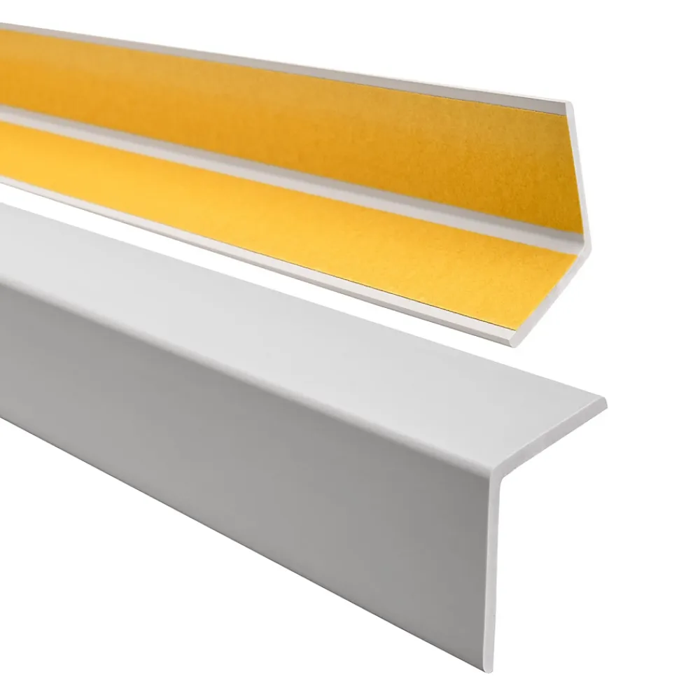 Quest Corniere PVC 35x35mm , Profile d angle autocollant, Protection murale, 80 cm, gris clair- Plinthe Pour Sol En Vinyle Et Pvc
