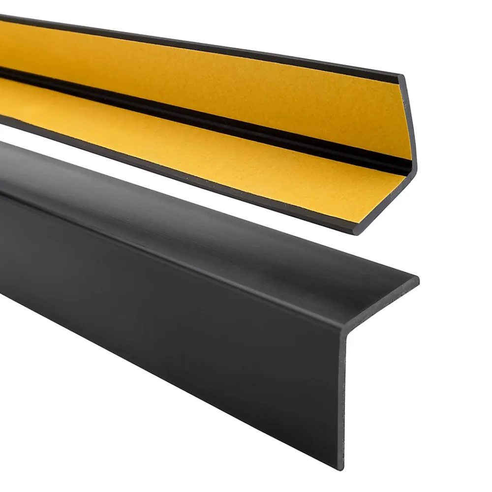 Quest Corniere PVC 50x50mm , Profile d angle autocollant, Protection murale, 200 cm, noir- Plinthe Pour Sol En Vinyle Et Pvc