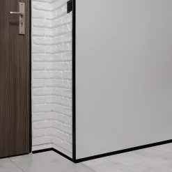 Quest Corniere PVC 50x50mm , Profile d angle autocollant, Protection murale, 200 cm, noir- Plinthe Pour Sol En Vinyle Et Pvc