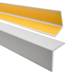 Quest Corniere PVC 40x40mm , Profile d angle autocollant, Protection murale, 150 cm, gris clair- Plinthe Pour Sol En Vinyle Et Pvc