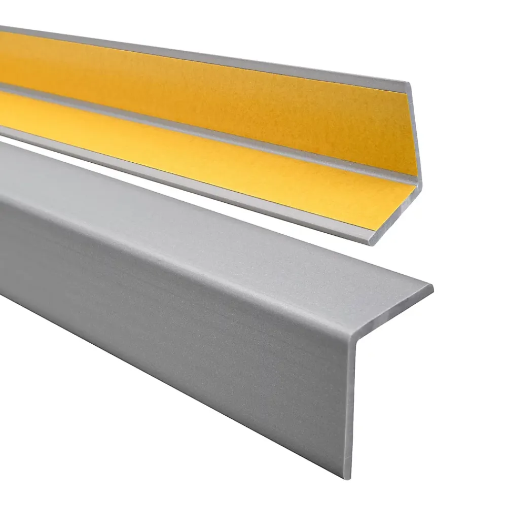 Quest Corniere PVC 40x40mm , Profile d angle autocollant, Protection murale, 200 cm, argente- Plinthe Pour Sol En Vinyle Et Pvc
