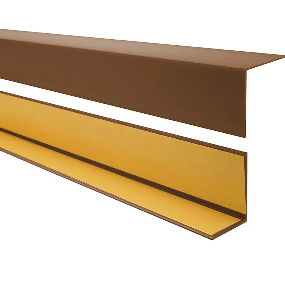Quest Cornière PVC 30x30mm , Autocollante, Protection coins et arêtes, 150 cm, marron- Plinthe Pour Sol En Vinyle Et Pvc