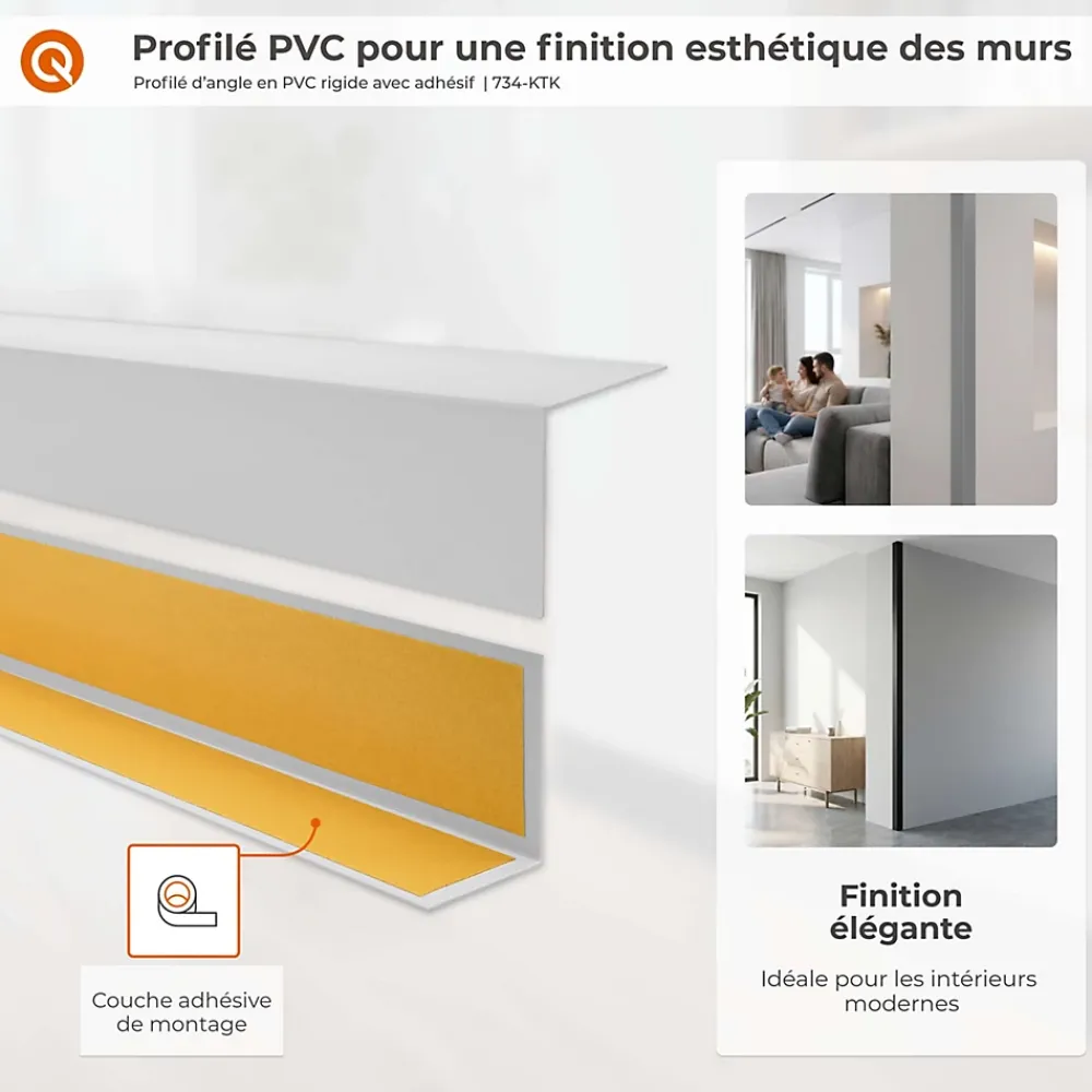 Quest Plinthe Pour Sol En Vinyle Et Pvc<Cornière PVC 15x15mm , Autocollante, Protection coins et arêtes, 150 cm, bordeaux