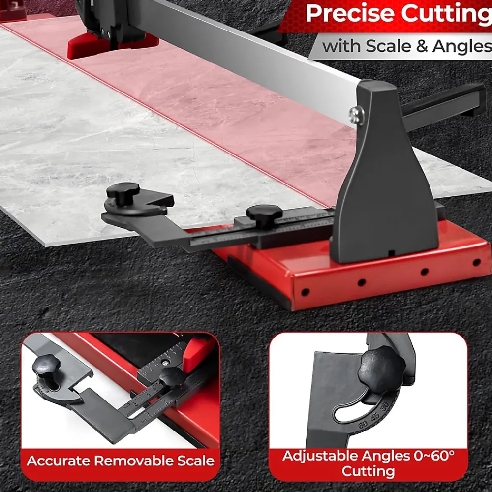 Giantex Outils Du Carreleur<Coupe carrelage Manuel 1200mm, avec Lame en Carbure de Tungstène, avec Guide Coulissant et Échelle Amovible, 143 x 23 x 23 cm