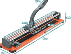 Giantex Outils Du Carreleur<Coupe-Carreaux Manuel avec Cadran en Alliage Amovible et Pieds de Support,Longueur 600 MM,Epaisseur Maximale 12 MM,Angle de Coupe