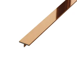 Ilcom Profilé Carrelage<Couvre-joint profilé décoratif Ts en inox rectifié Cuivre poli - 15mm x 2440mm x 0,65 ep.