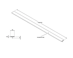 Ilcom Profilé Carrelage<Couvre-joint profilé décoratif Ts en inox rectifié Or satiné - 15mm x 2440mm x 0,65 ep.