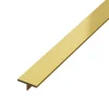 Ilcom Couvre-joint profilé décoratif Ts en inox rectifié Or satiné - 15mm x 2700mm x 0,65 ep.- Profilé Carrelage