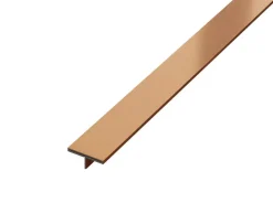 Ilcom Couvre-joint profilé décoratif Ts en inox rectifié Cuivre satiné - 15mm x 2440mm x 0,65 ep.- Profilé Carrelage