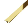 Ilcom Profilé Carrelage<Couvre-joint profilé décoratif Ts en inox rectifié Or poli - 15mm x 2700mm x 0,65 ep.
