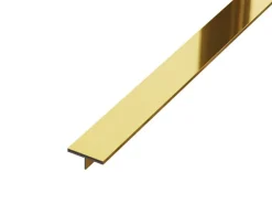 Ilcom Profilé Carrelage<Couvre-joint profilé décoratif Ts en inox rectifié Or poli - 15mm x 2700mm x 0,65 ep.